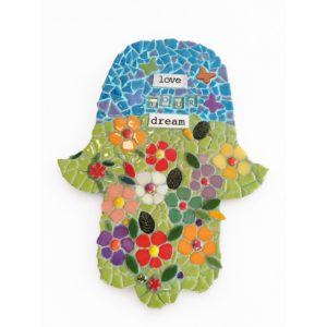 Love Your Dream – Decorative Floral Mosaic Hamsa