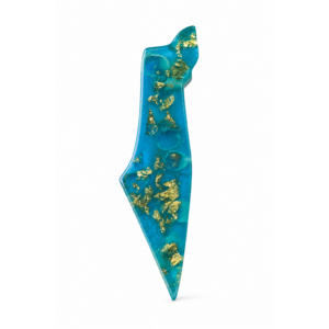 Deep Ocean with Gold – Handmade Resin Mezuzah Case