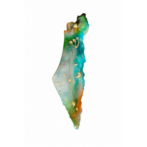 One-of-a-Kind Resin Mezuzah Case in Turquoise, Green & Gold