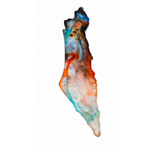 One-of-a-Kind Resin Mezuzah Case in Blue, Copper & Pearl Tones